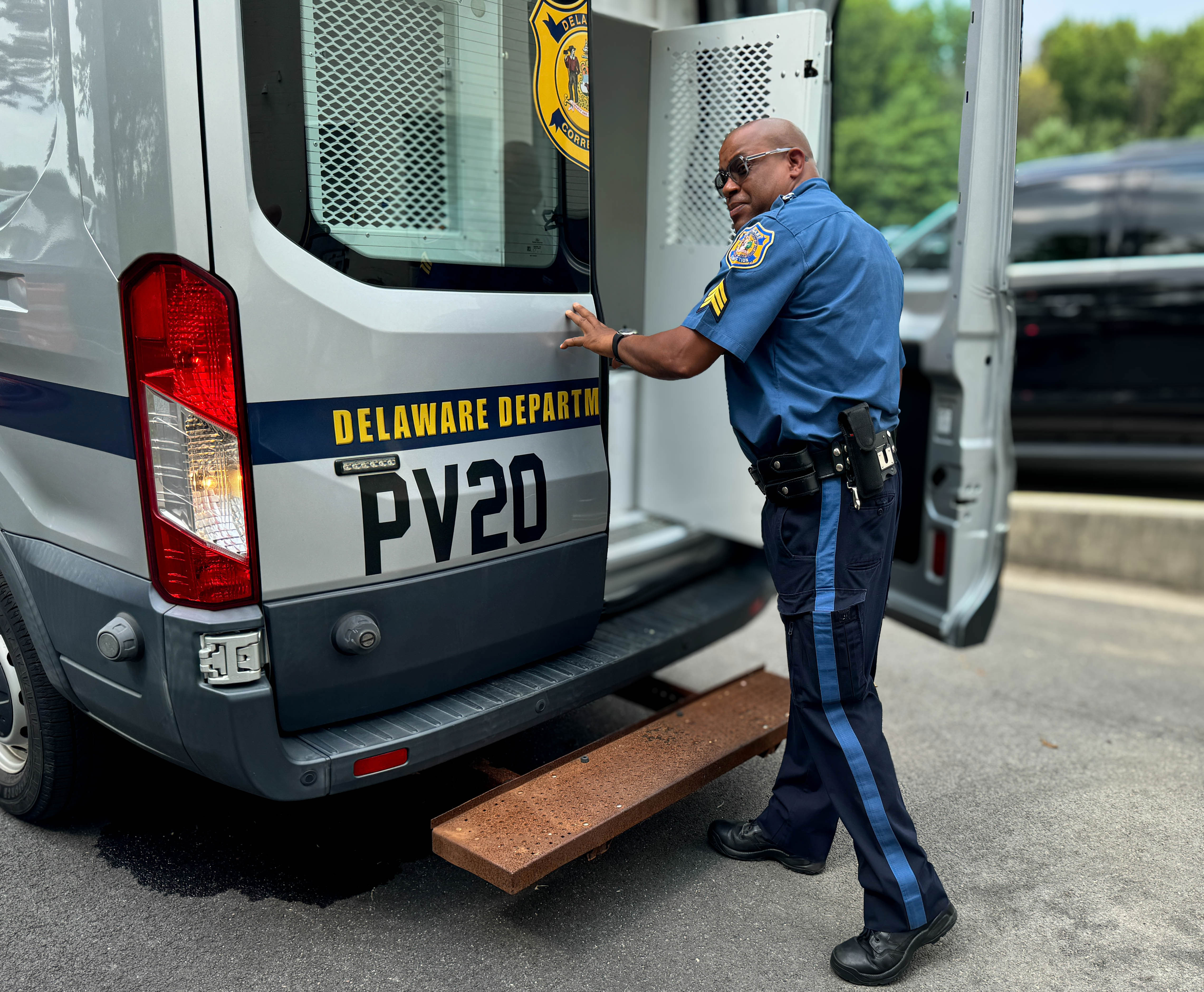 Correctional Officer transport vehicle.